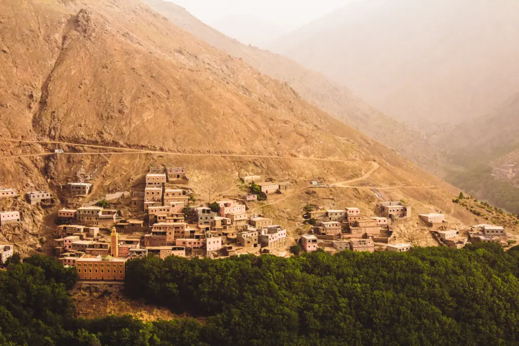 Terraced Berber village in the High Atlas